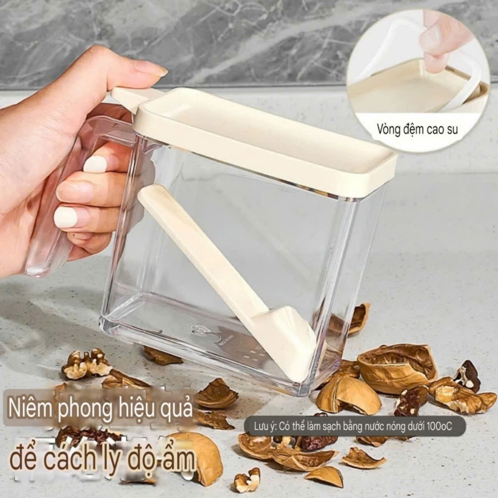 Kệ để hộp gia vị xoay 180 độ kiểu hút tường