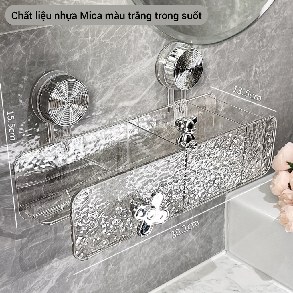 Kệ để máy sấy tóc và mỹ phẩm kiểu hút tường