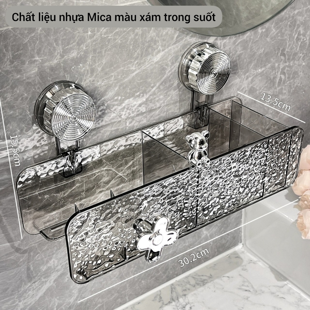 Kệ để máy sấy tóc và mỹ phẩm kiểu hút tường
