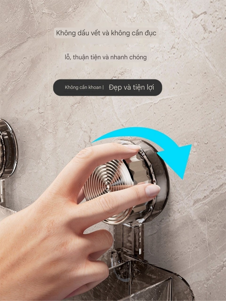 Kệ để máy sấy tóc và mỹ phẩm kiểu hút tường