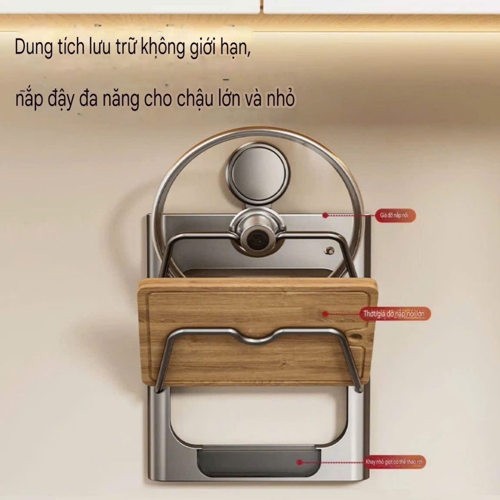 Kệ để nắp nồi 2 tầng hợp kim nhôm