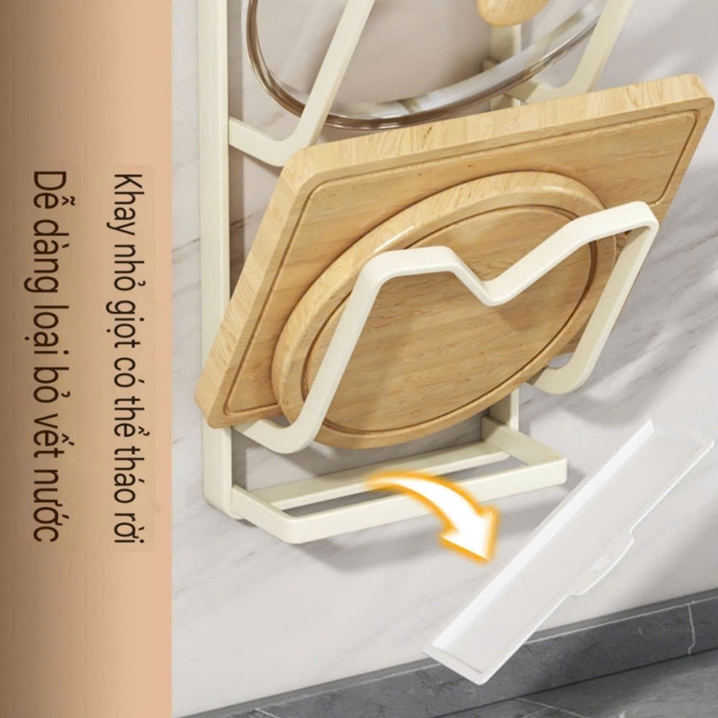 Kệ để nắp nồi bằng thép Carbon kiểu 3 tầng