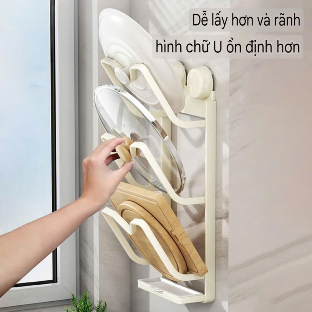 Kệ để nắp nồi bằng thép Carbon kiểu 3 tầng