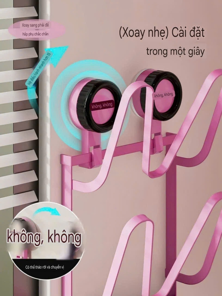 Kệ để nắp nồi hút tường màu hồng nhạt