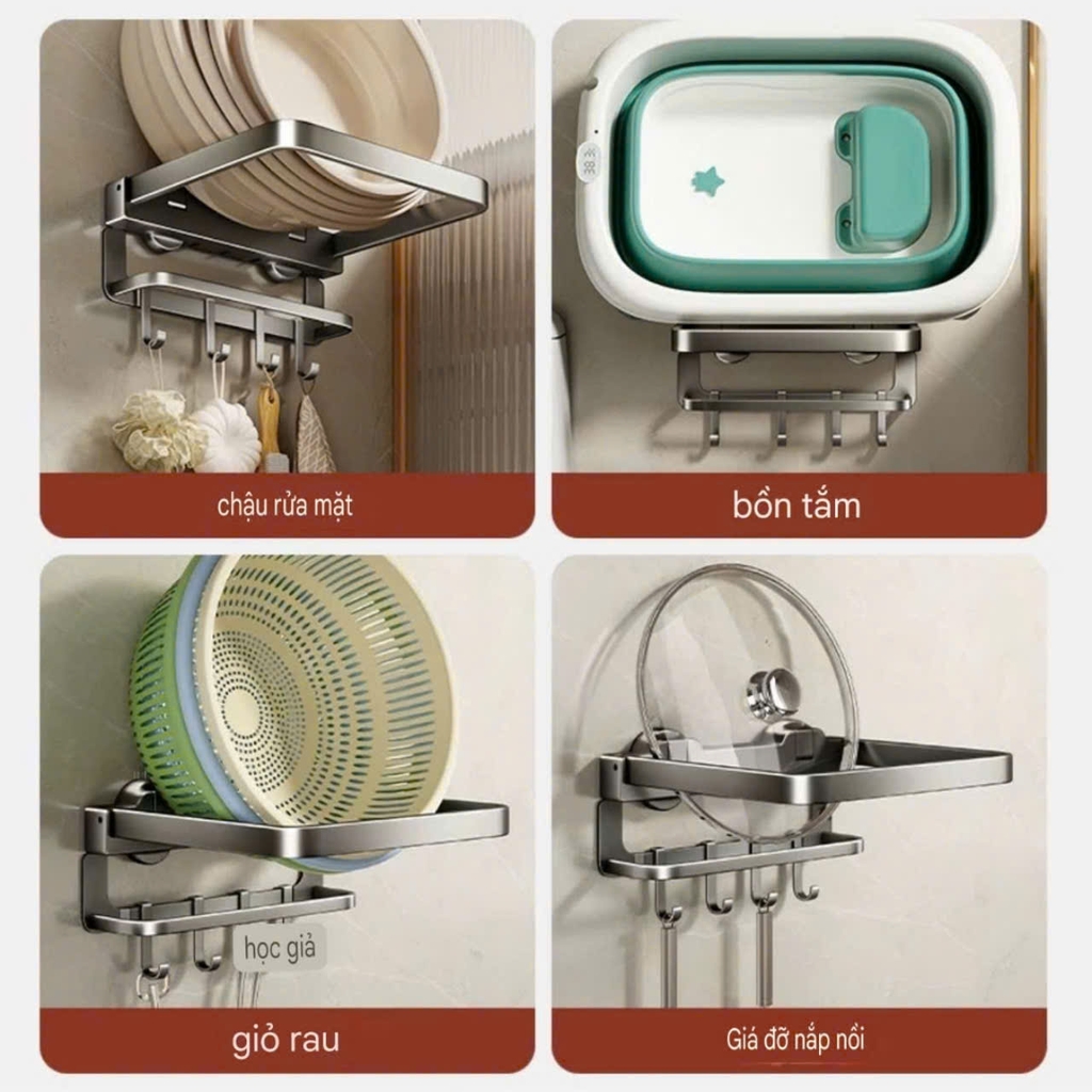 Kệ để thau chậu hút tường bằng hợp kim nhôm