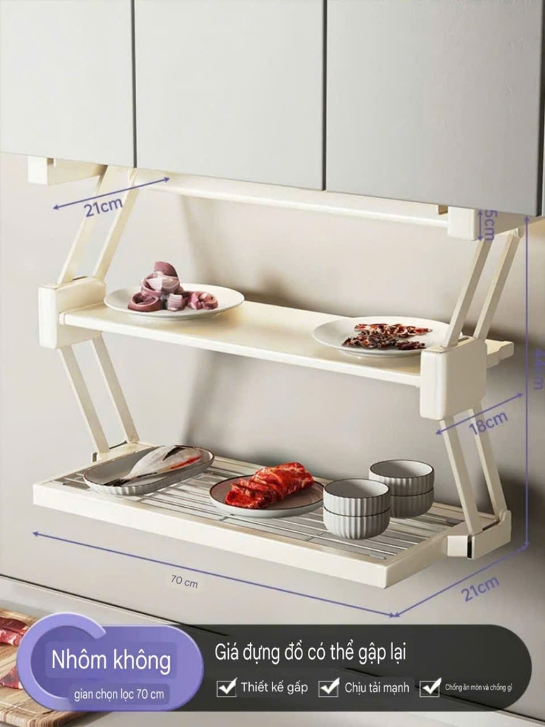 Kệ để thức ăn gắn dưới gầm tủ bếp