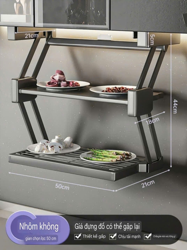 Kệ để thức ăn gắn dưới gầm tủ bếp