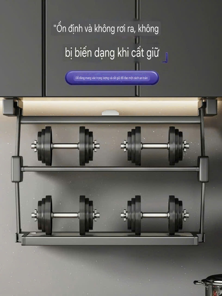 Kệ để thức ăn gắn dưới gầm tủ bếp