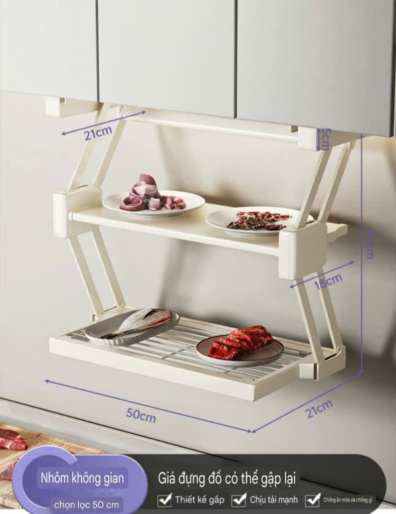 Kệ để thức ăn gắn dưới gầm tủ bếp