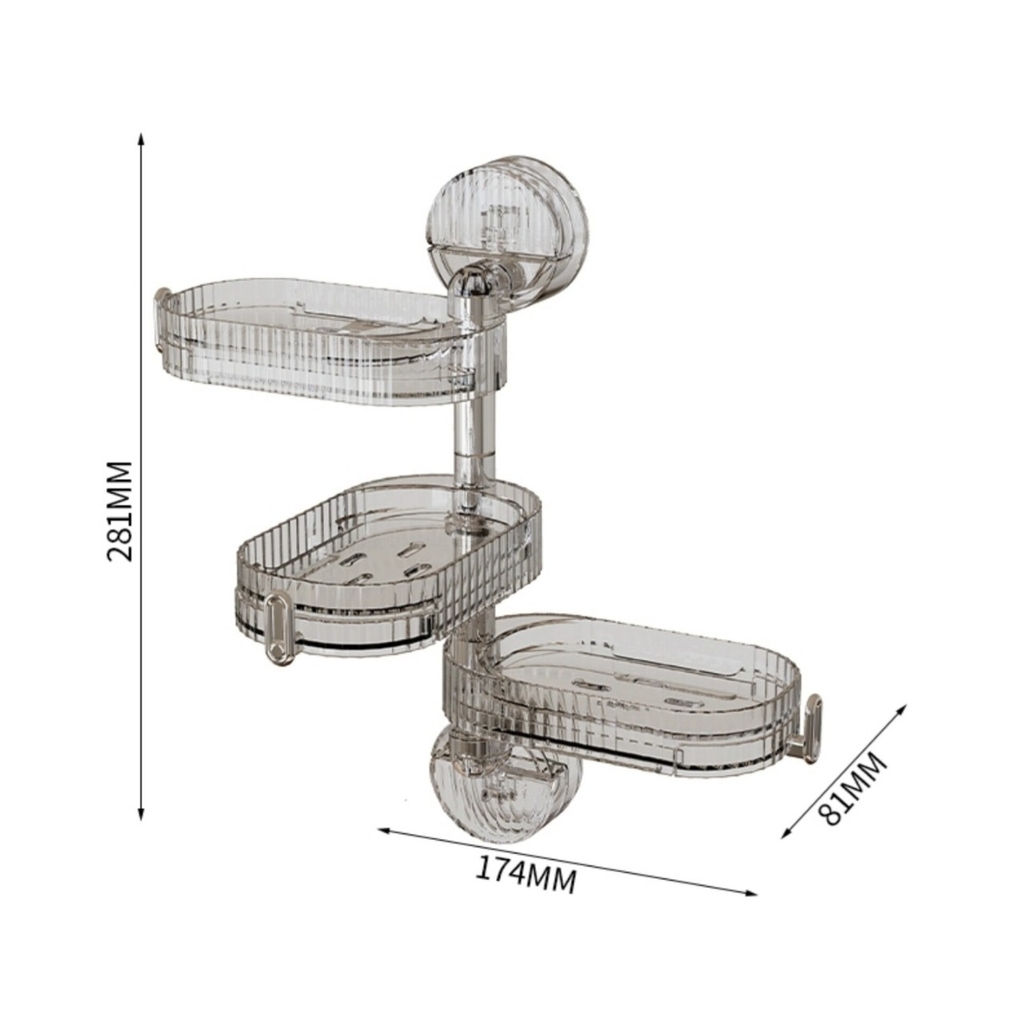 Kệ để xà phòng 3 tầng kiểu hút tường