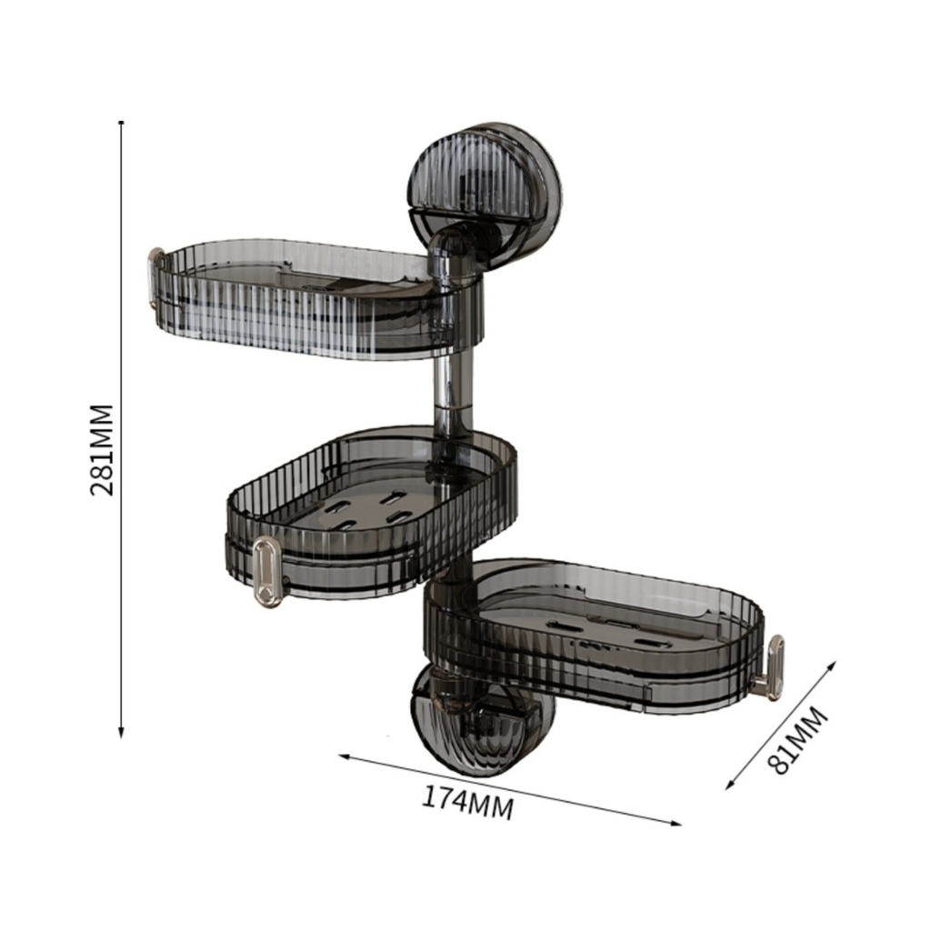 Kệ để xà phòng 3 tầng kiểu hút tường