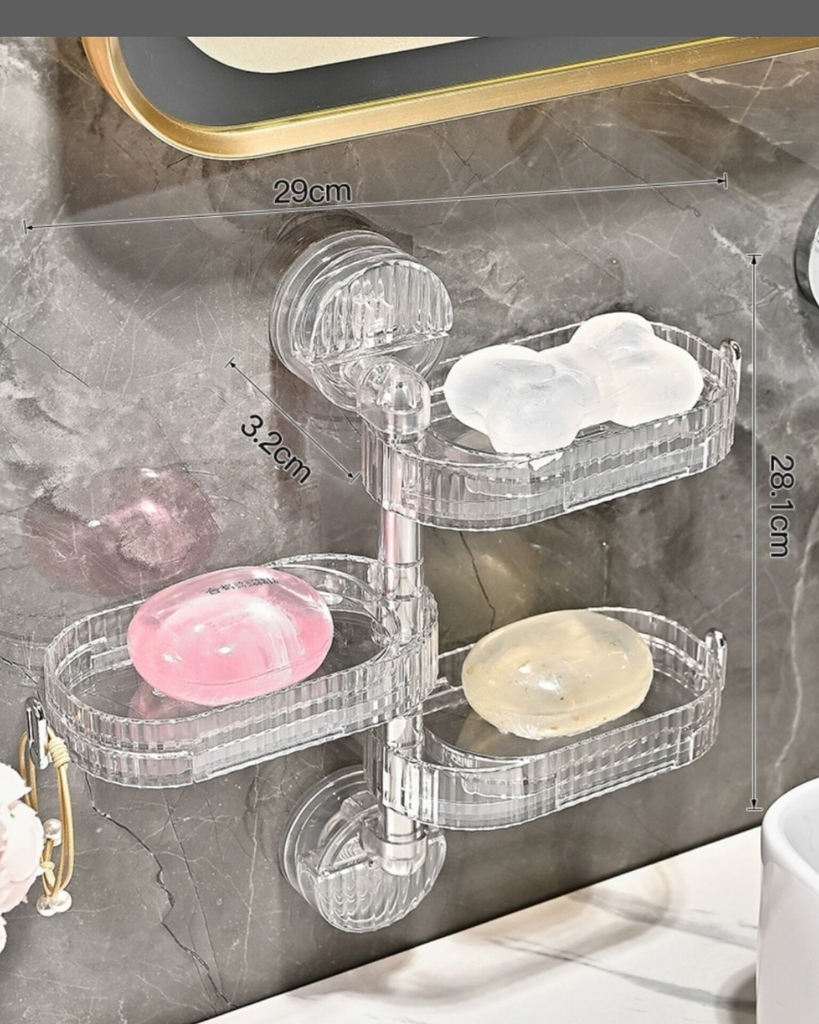 Kệ để xà phòng 3 tầng kiểu hút tường