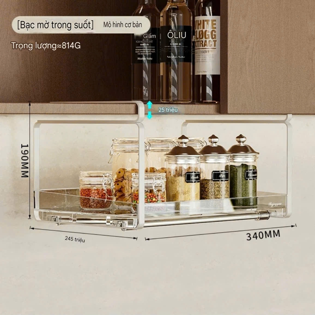 Kệ gắn gầm tủ để đồ nhà bếp, nhà tắm