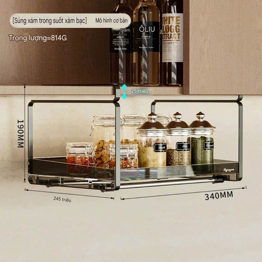Kệ gắn gầm tủ để đồ nhà bếp, nhà tắm