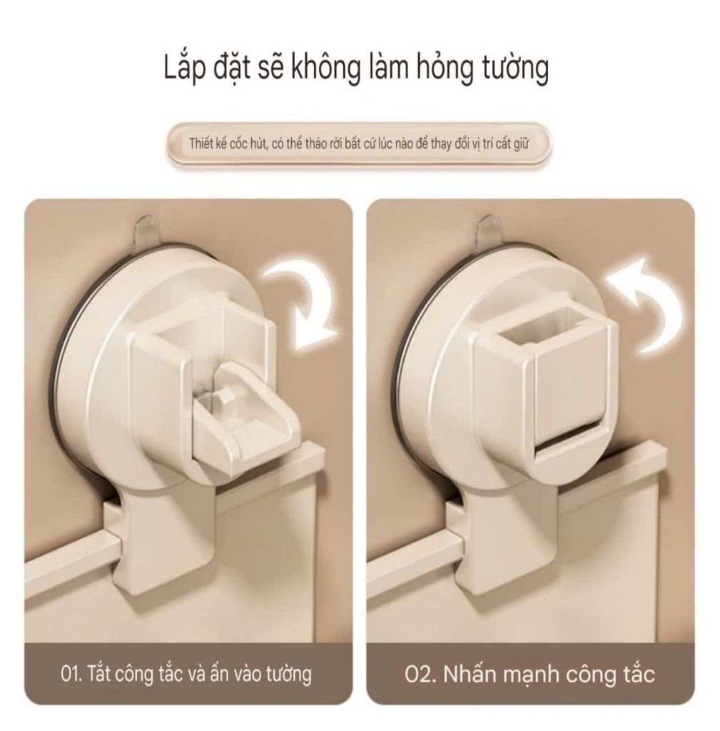 Kệ góc hợp kim nhôm loại hút tường