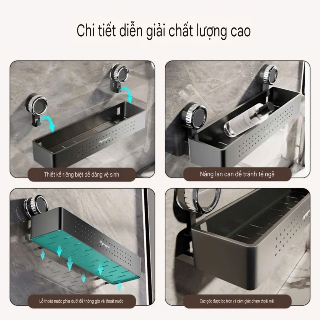 Kệ góc và kệ chữ nhật bằng hợp kim nhôm