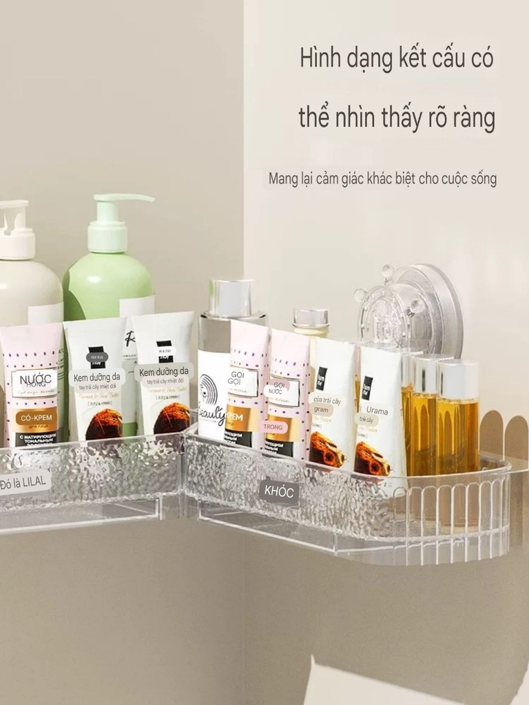 Kệ góc xoay 180 độ kiểu hút tường