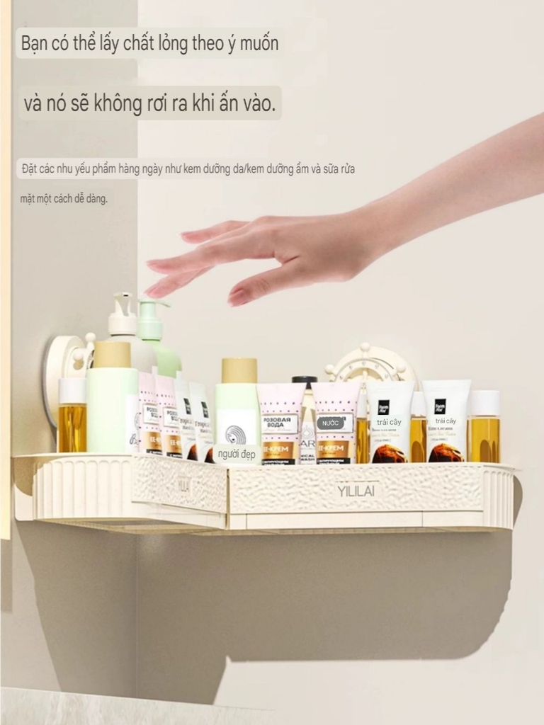 Kệ góc xoay 180 độ kiểu hút tường