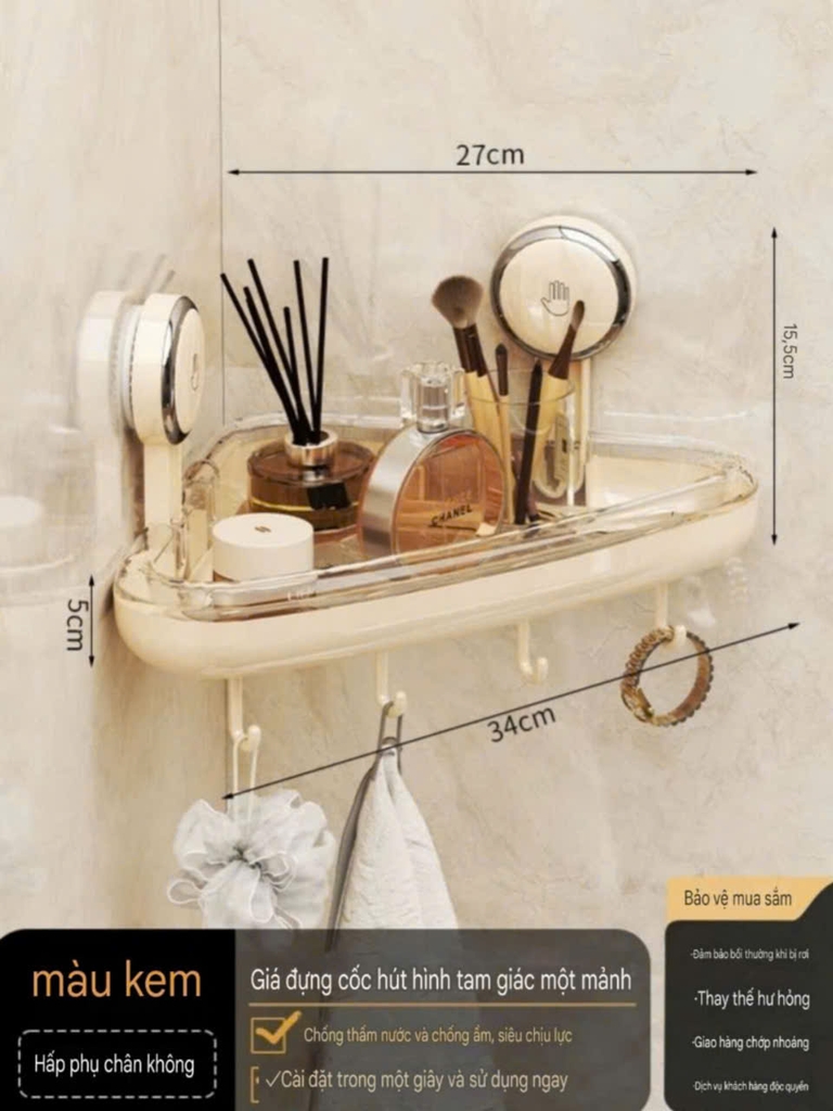 Kệ hình oval và tam giác loại hút tường