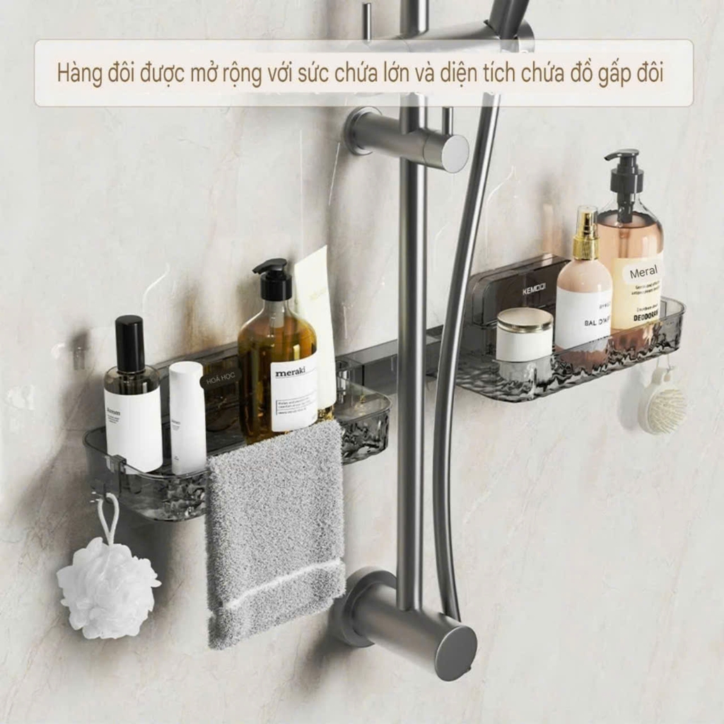Kệ hút tường để mỹ phẩm và đồ rửa chén