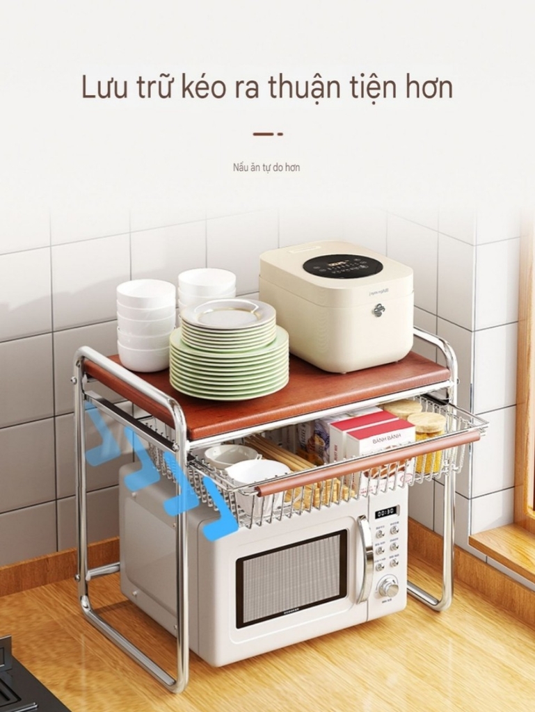 Kệ để lò vi sóng và nồi cơm điện có ngăn kéo