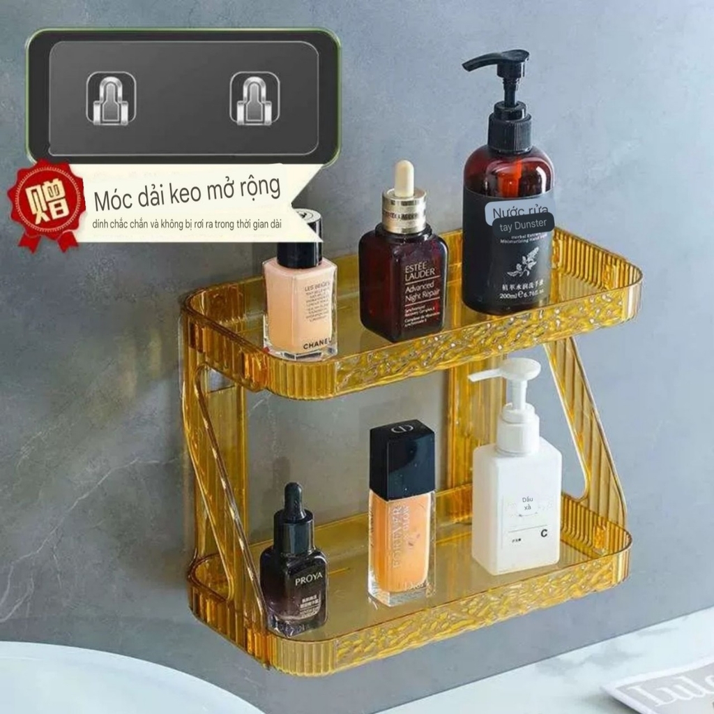 Kệ Mica 2 tầng kiểu dán tường