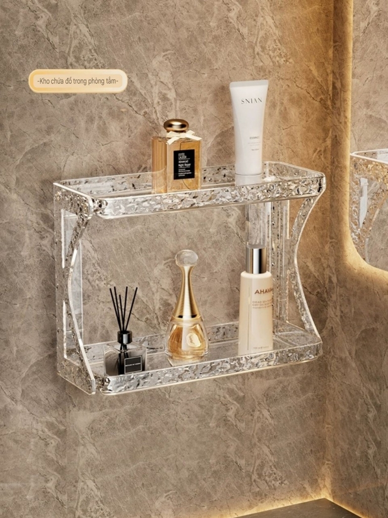 Kệ Mica 2 tầng kiểu dán tường