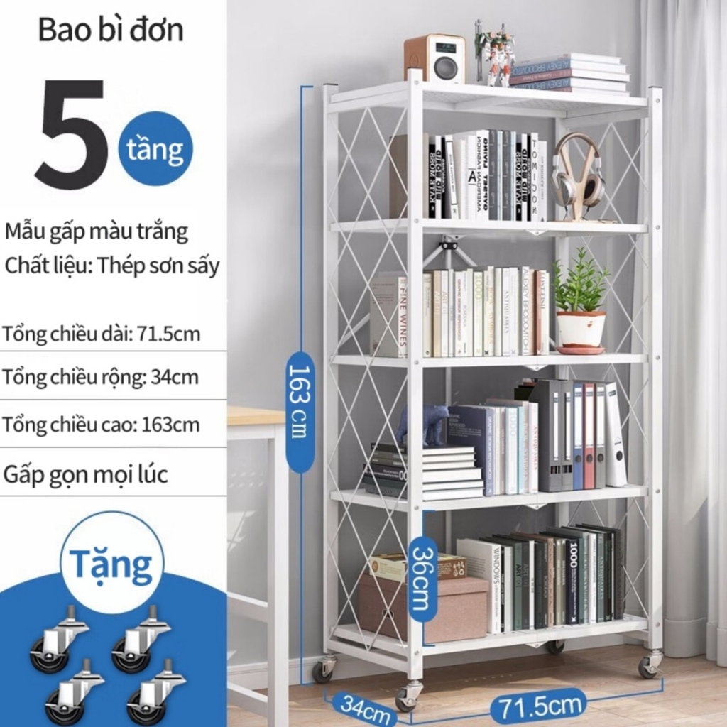 Kệ nhà bếp 5 tầng bằng thép sơn tĩnh điện