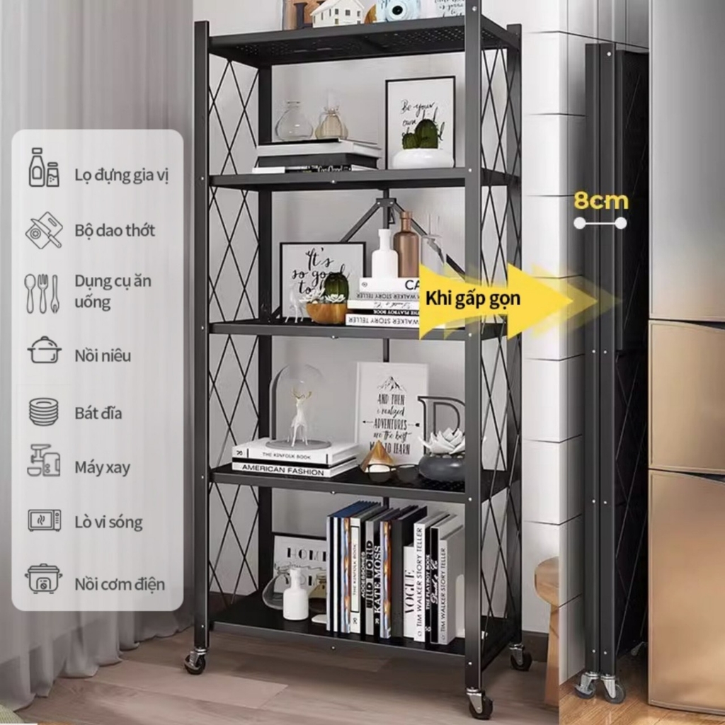 Kệ nhà bếp 5 tầng bằng thép sơn tĩnh điện