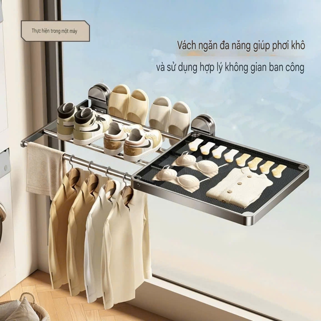 Kệ phơi đồ xếp gọn và kích thước điều chỉnh