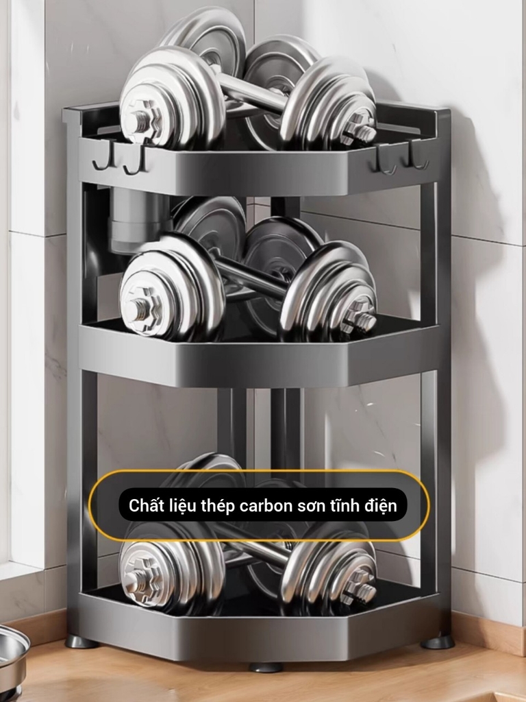 Kệ tam giác 3 tầng để đồ gia vị