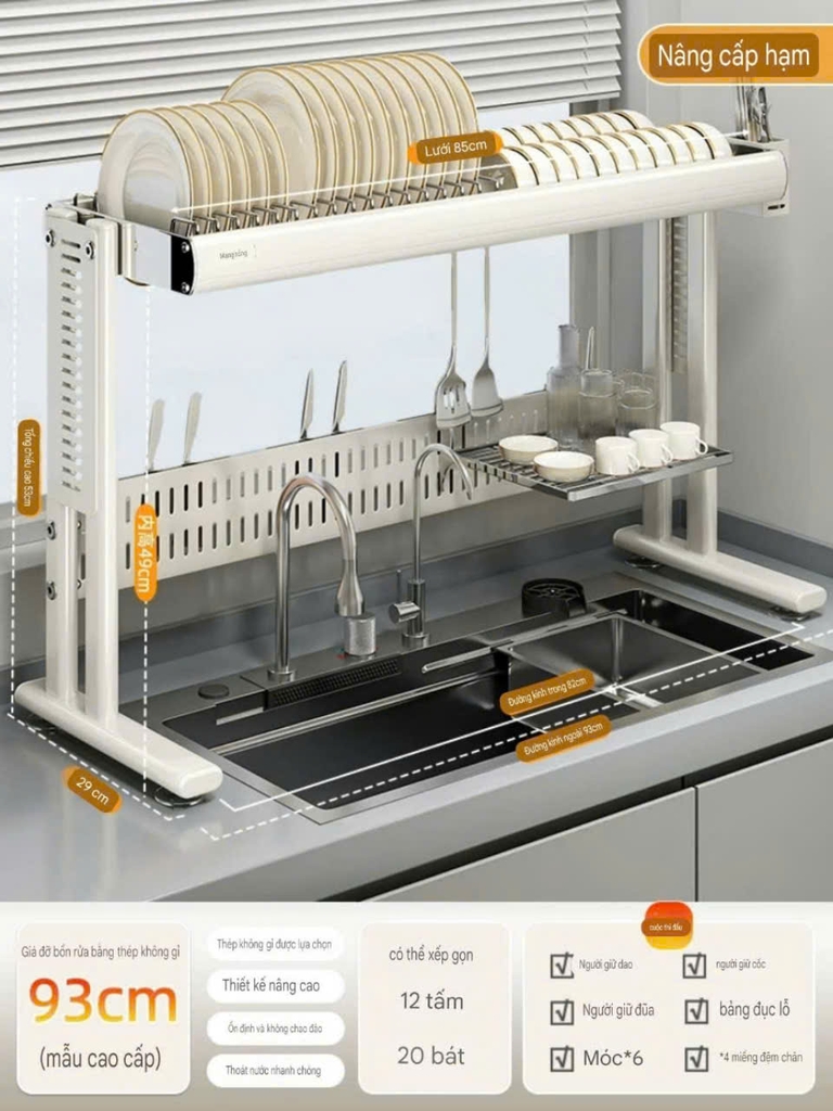 Kệ úp chén dĩa và để dao muỗng đũa