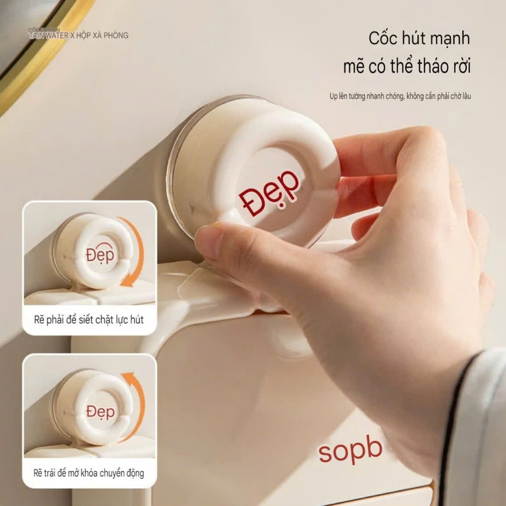 Kệ xà phòng 2 ngăn loại hút tường