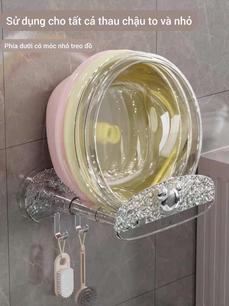 Khung để thau chậu kiểu hút tường