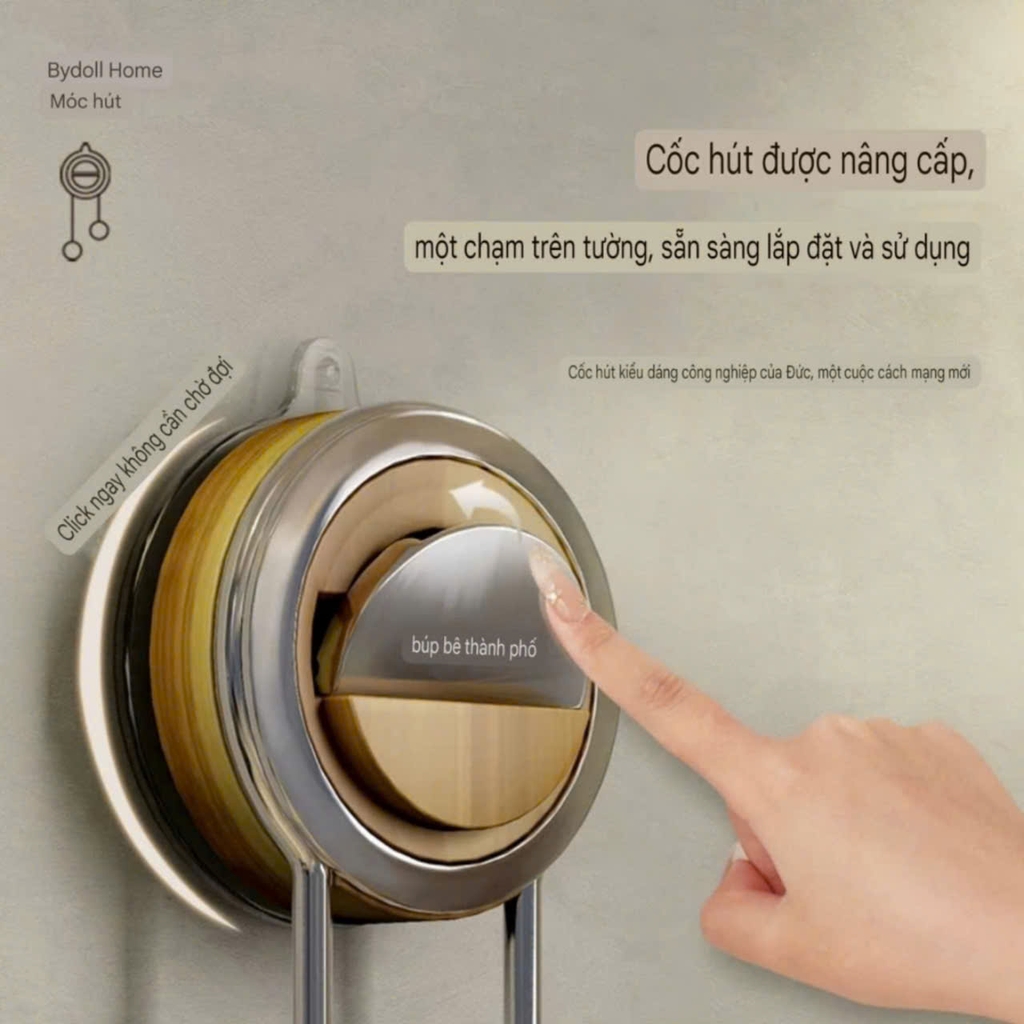Móc đôi kiểu hút tường