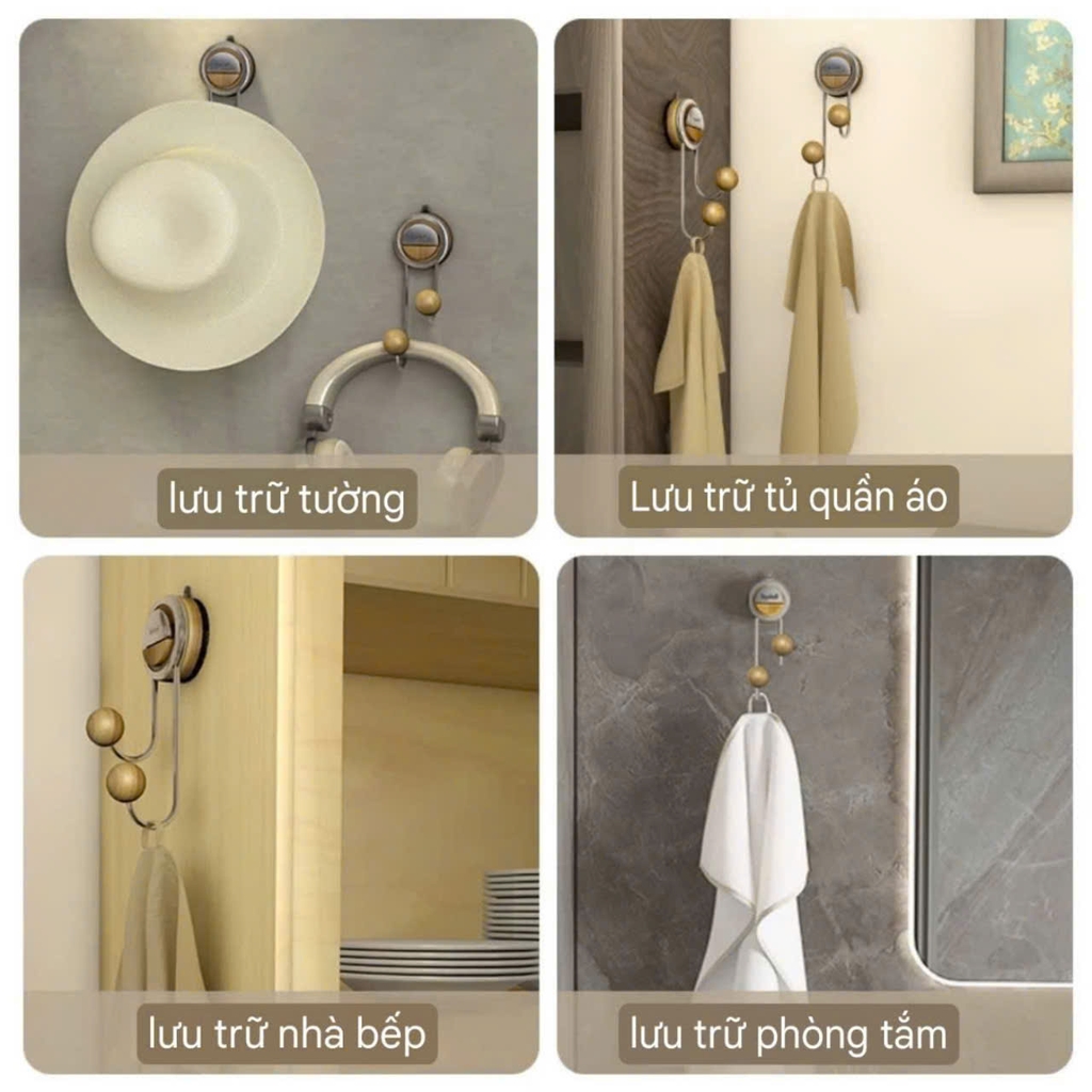 Móc đôi kiểu hút tường