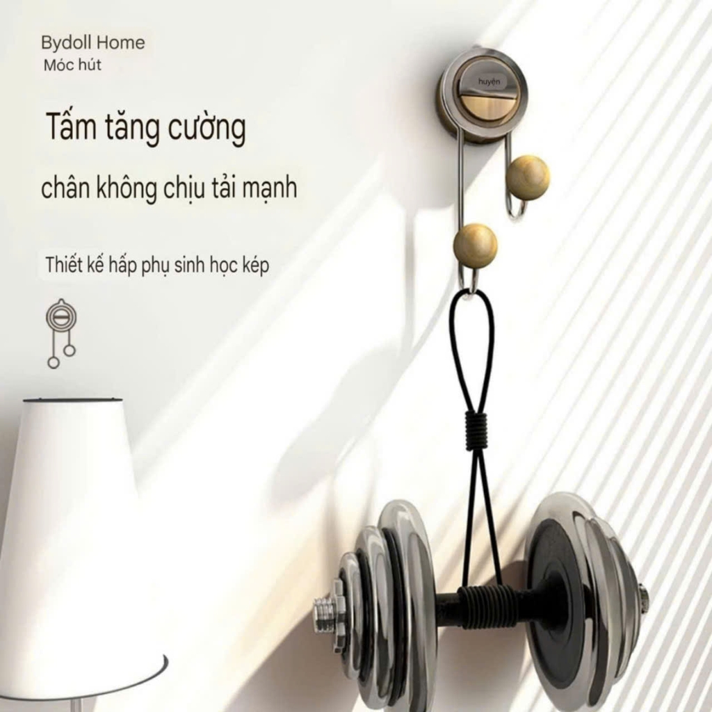 Móc đôi kiểu hút tường