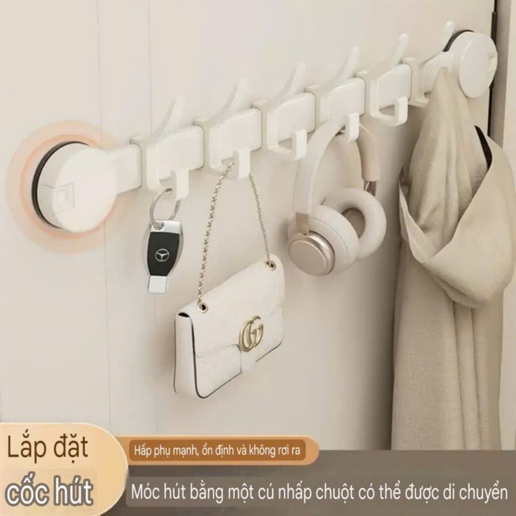 Móc treo đồ bằng hợp kim nhôm kiểu hút tường