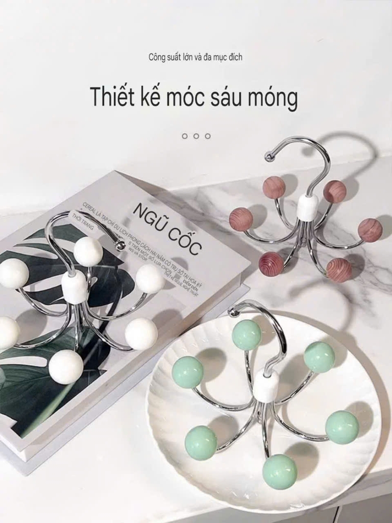 Móc treo đồ lót có 6 nhánh xoay 360 độ