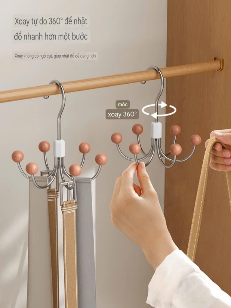 Móc treo đồ lót có 6 nhánh xoay 360 độ
