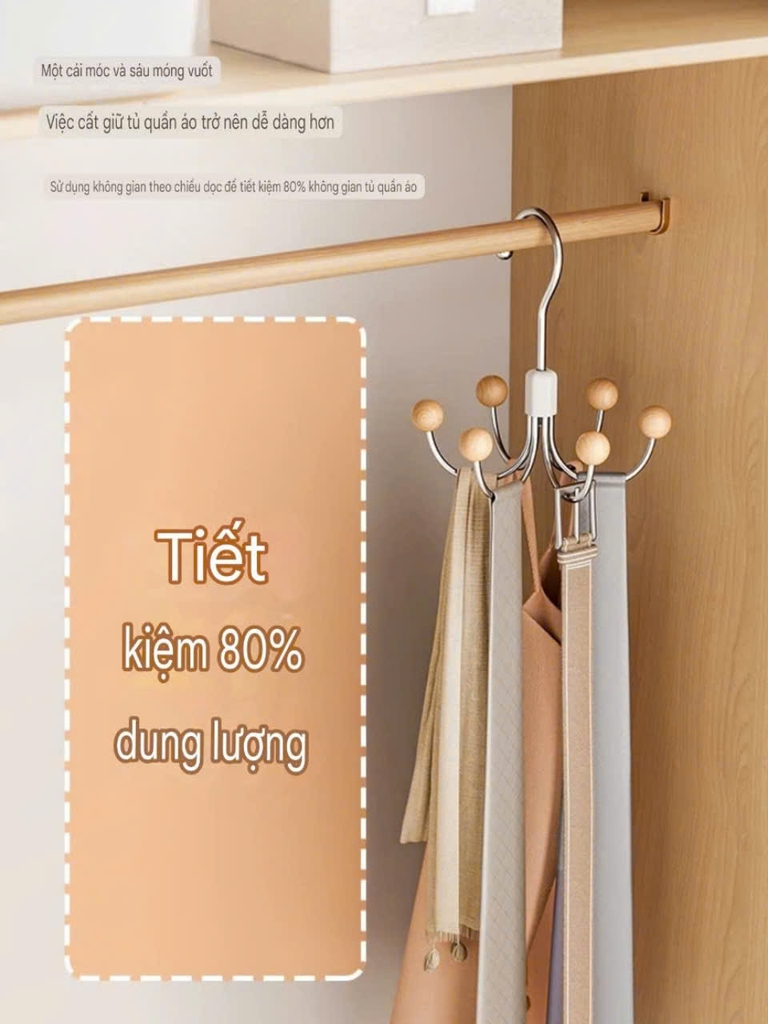 Móc treo đồ lót có 6 nhánh xoay 360 độ