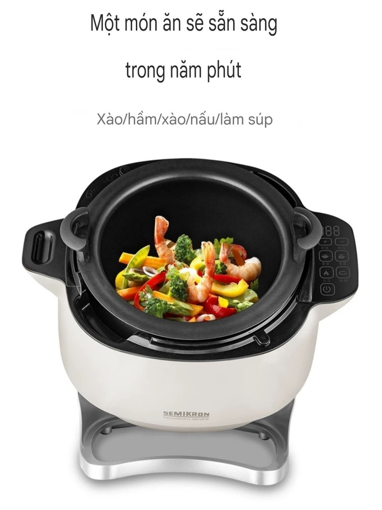 Nồi nấu chiên xào xoay 360 độ