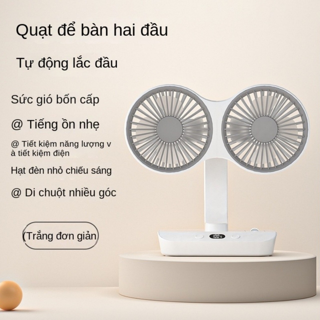 Quạt Mini 2 đầu 4 cấp độ gió
