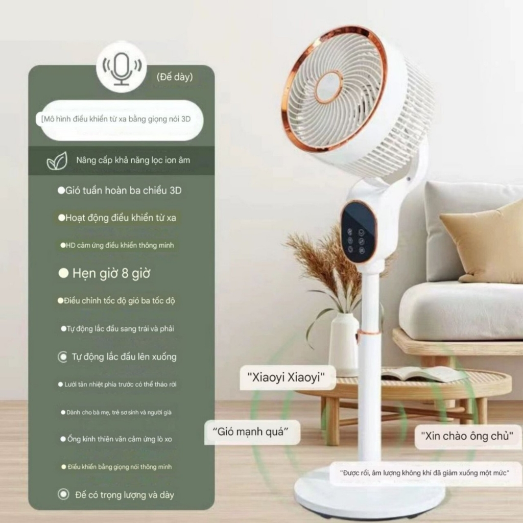 Quạt tuần hoàn không khí tự động lắc đầu