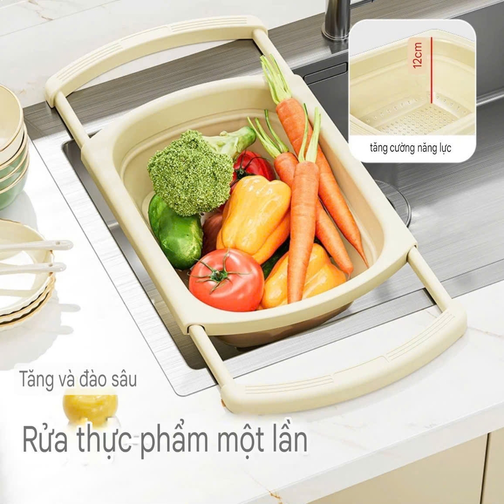 Rổ gác trên bồn rửa chén kích thước điều chỉnh