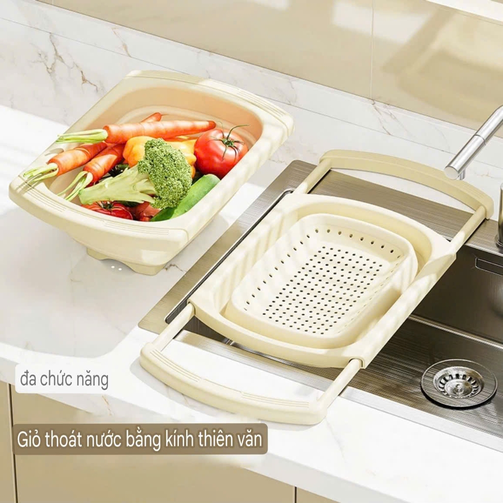 Rổ gác trên bồn rửa chén kích thước điều chỉnh
