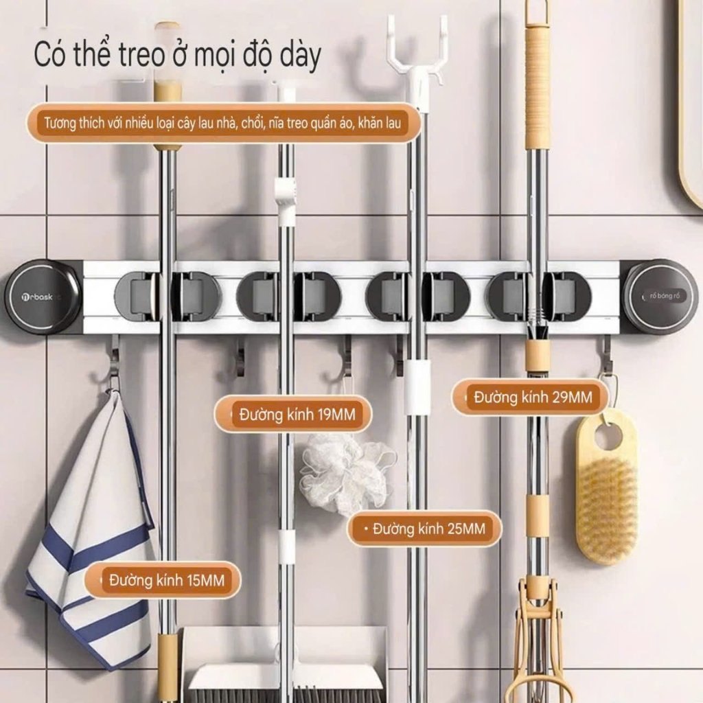 Thanh kẹp cây lau nhà bằng hợp kim nhôm và nhựa PET