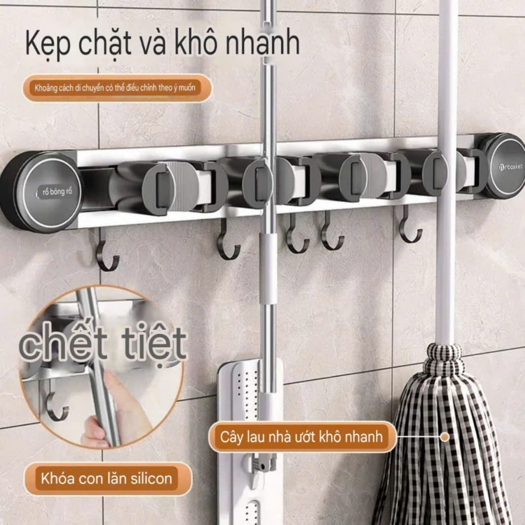 Thanh kẹp cây lau nhà bằng hợp kim nhôm và nhựa PET