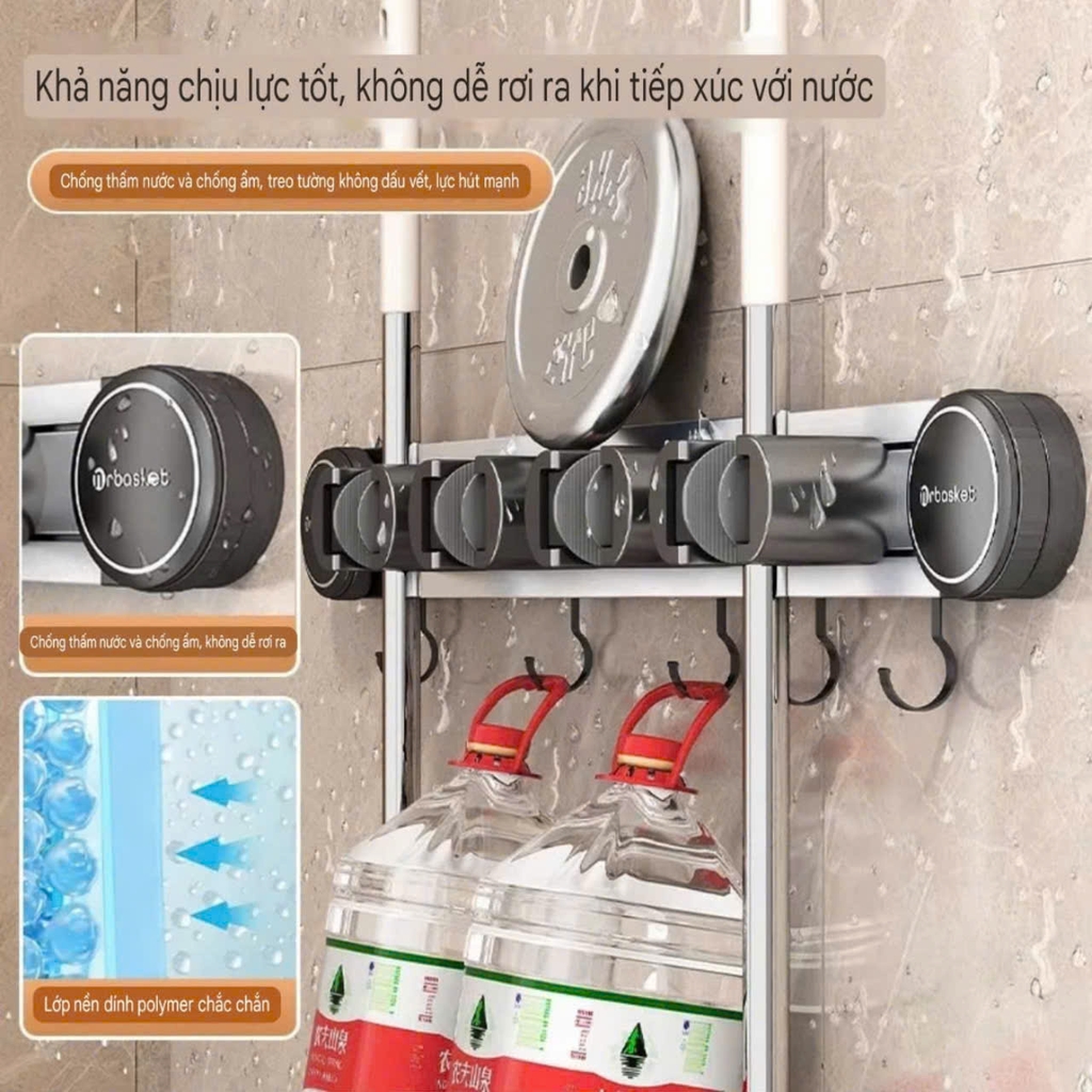 Thanh kẹp cây lau nhà bằng hợp kim nhôm và nhựa PET