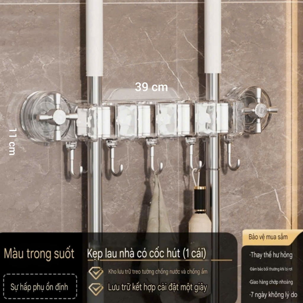 Thanh kẹp cây lau nhà có 5 móc nhỏ